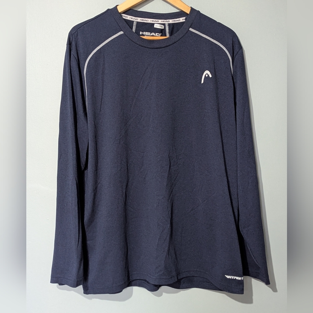 4/$10 ✨ HEAD Score Hypertek Crew Neck Navy Long Sleeve Men's‎ L Shirt